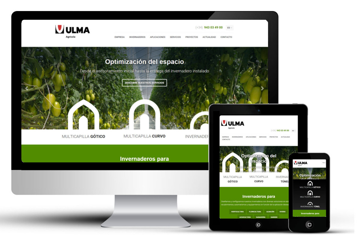ULMA Agrícola duyarlı tasarım ile yeni bir web sitesi var